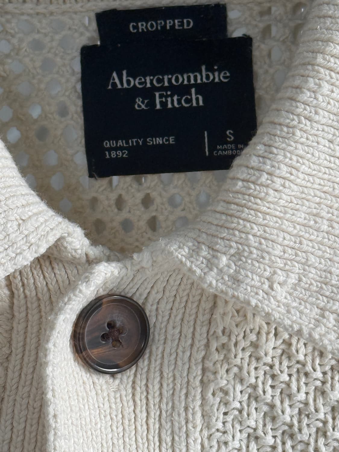 Cropped Crochet Shirt Jacket / Cream / S 상품이미지2