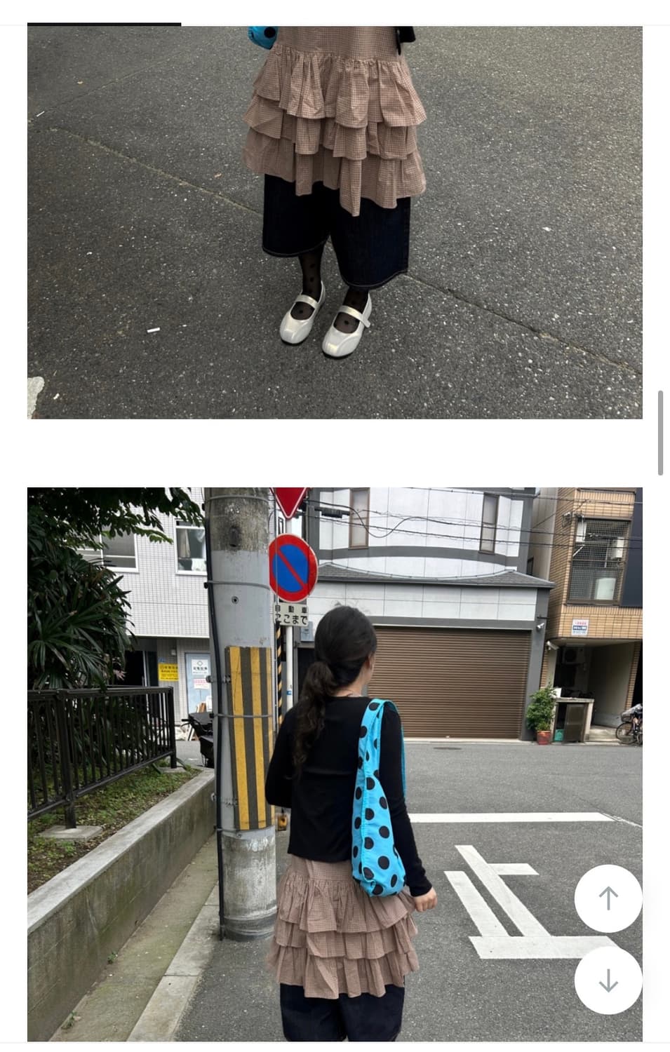 빈티지 블루 도트 에코백 상품이미지5