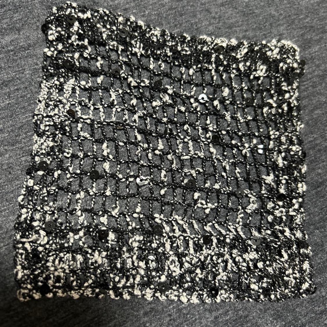 빈티지 스팽글 터틀넥 패치워크 포켓 니트 상품이미지2