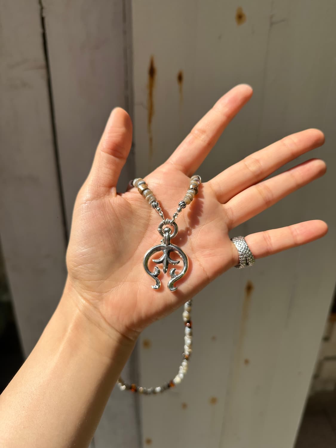 Naja 925Silver Pendant Cow Horn & Shell 상품이미지3