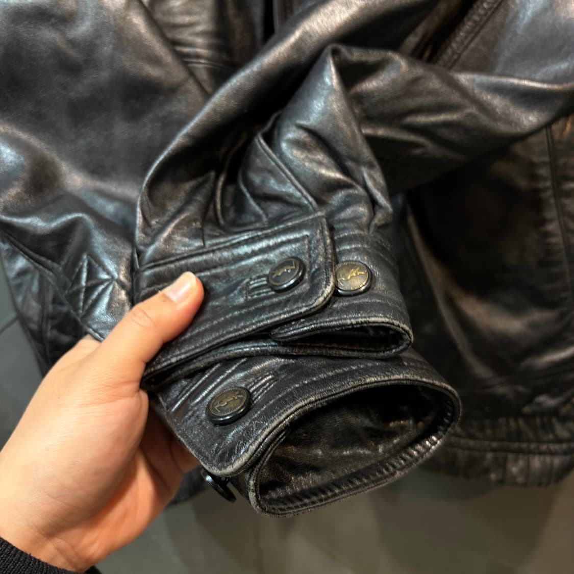 [M] YSL 입생로랑 빈티지 가죽 자켓 상품이미지5