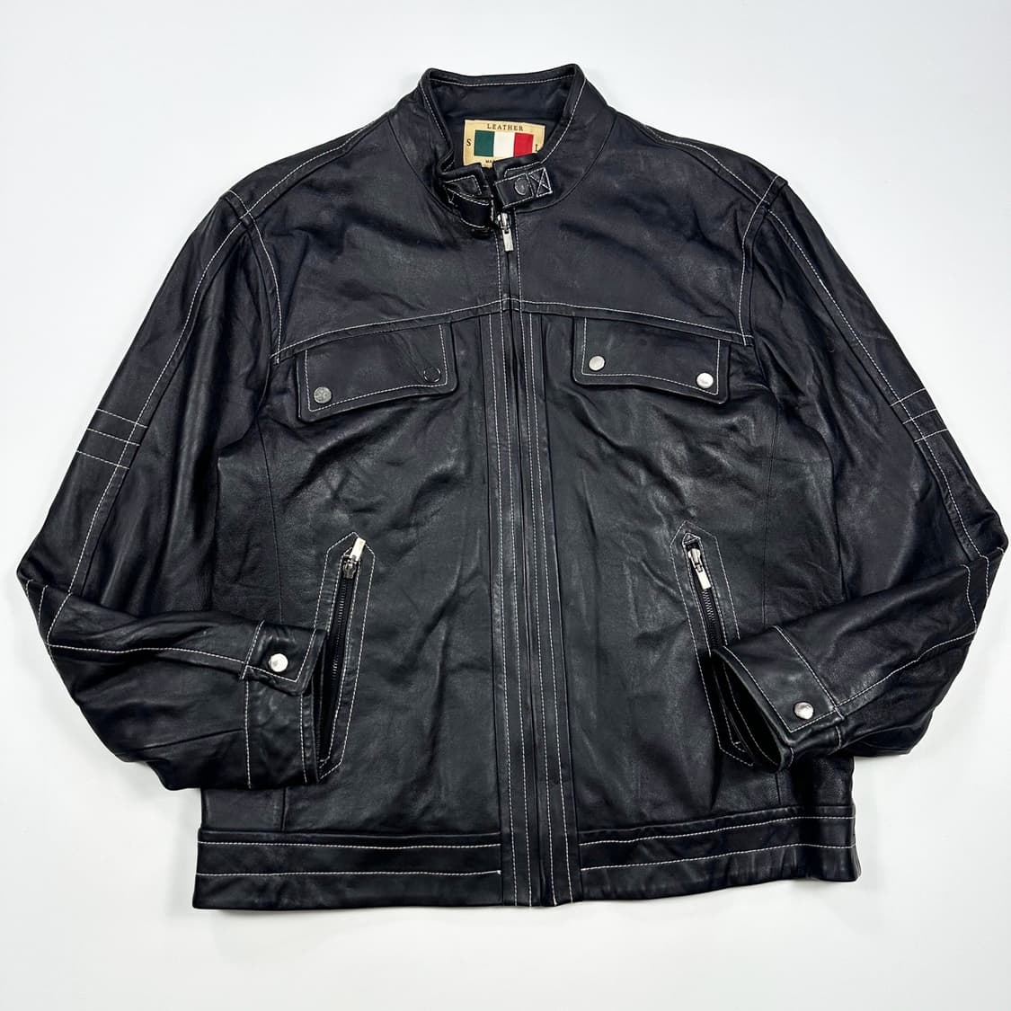 VTG 빈티지 양가죽 블랙 라이더 가죽자켓 (XL) 상품이미지2