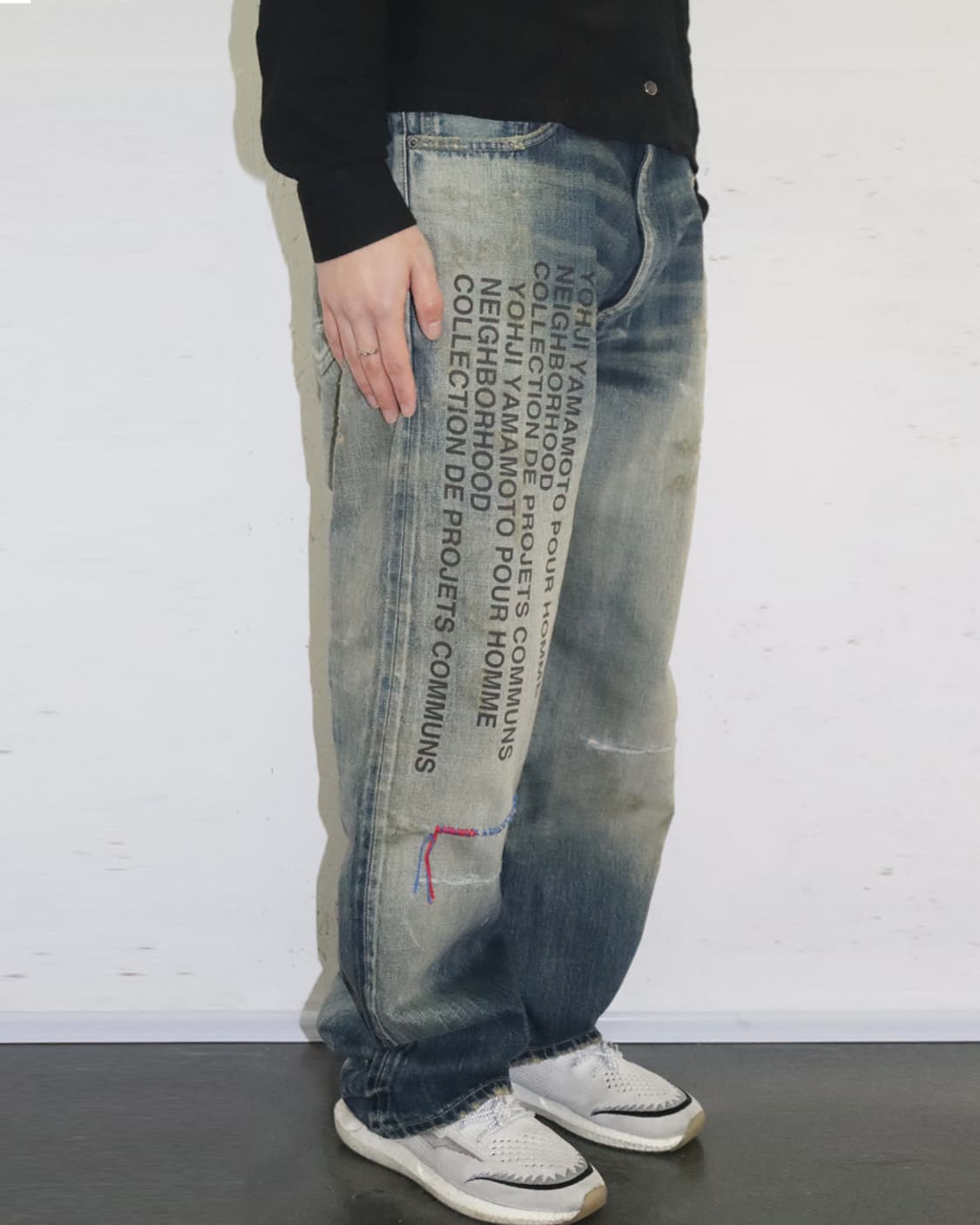 네이버후드 x 요지 야마모토 24SS 레터링 데님 팬츠 상품이미지2