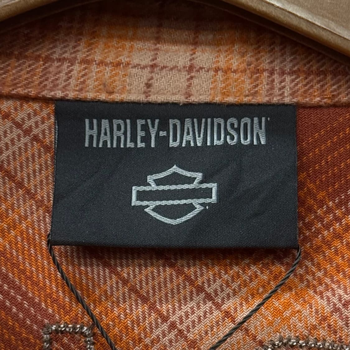 할리 데이비슨 스펠아웃 빅 로고 엘보 패치 플란넬 워크 체크 셔츠 상품이미지6