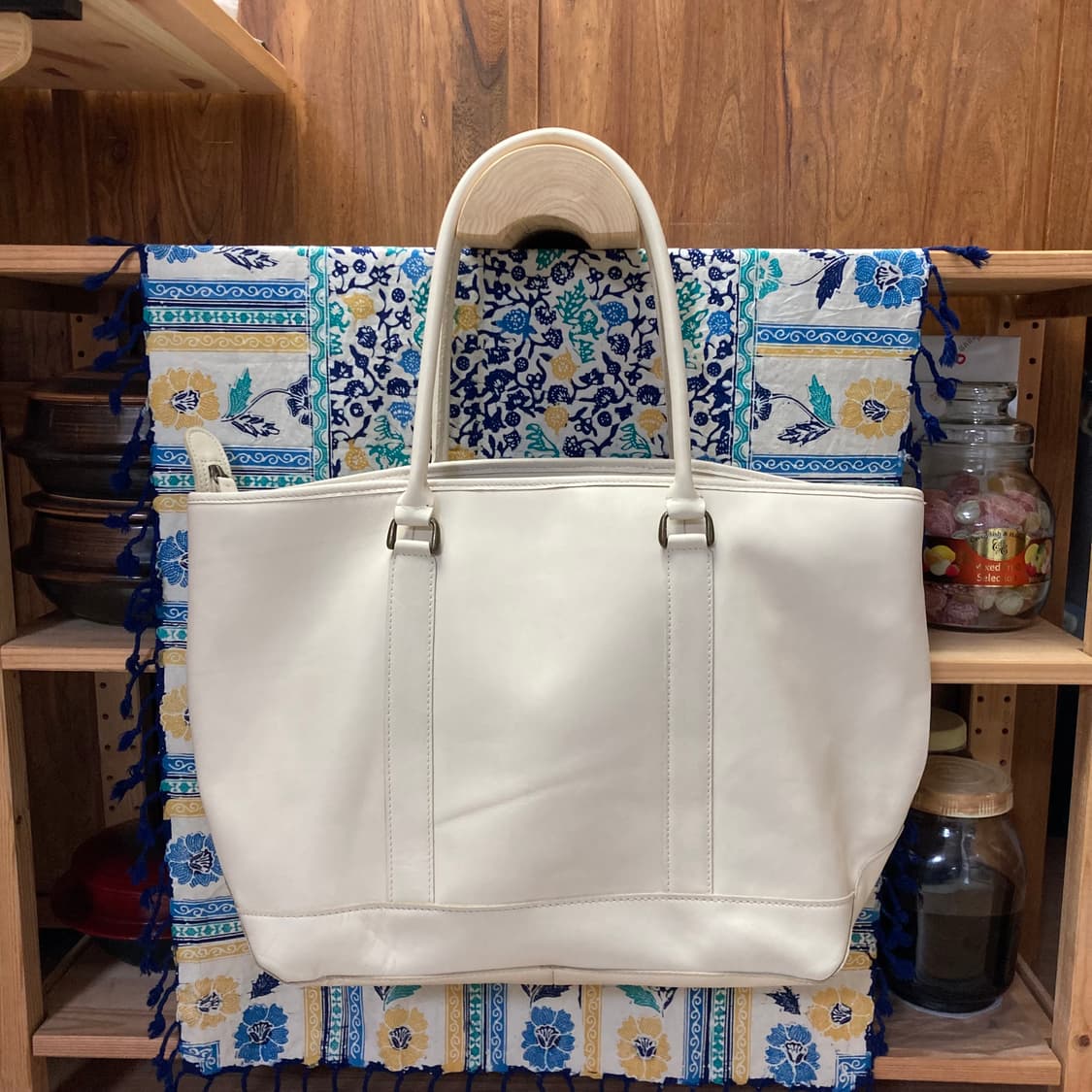 (os) 엘엘빈 레더 토트백 아이보리 상품이미지3