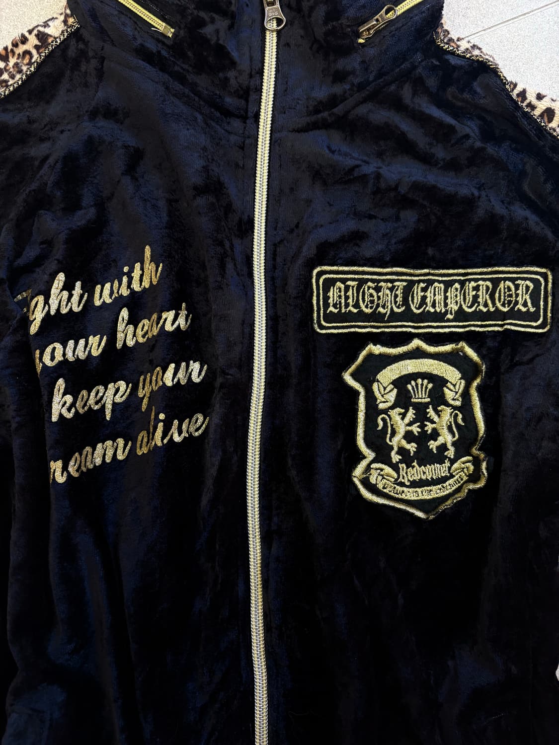 벨벳 호피 골드 집업 상품이미지4