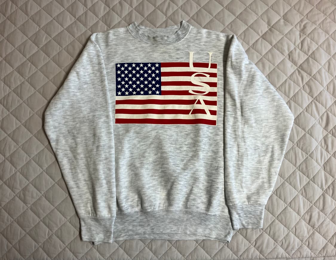 빈티지 USA 90s H.L. 밀러골드 50/50 성조기 스웻셔츠 M 상품이미지1