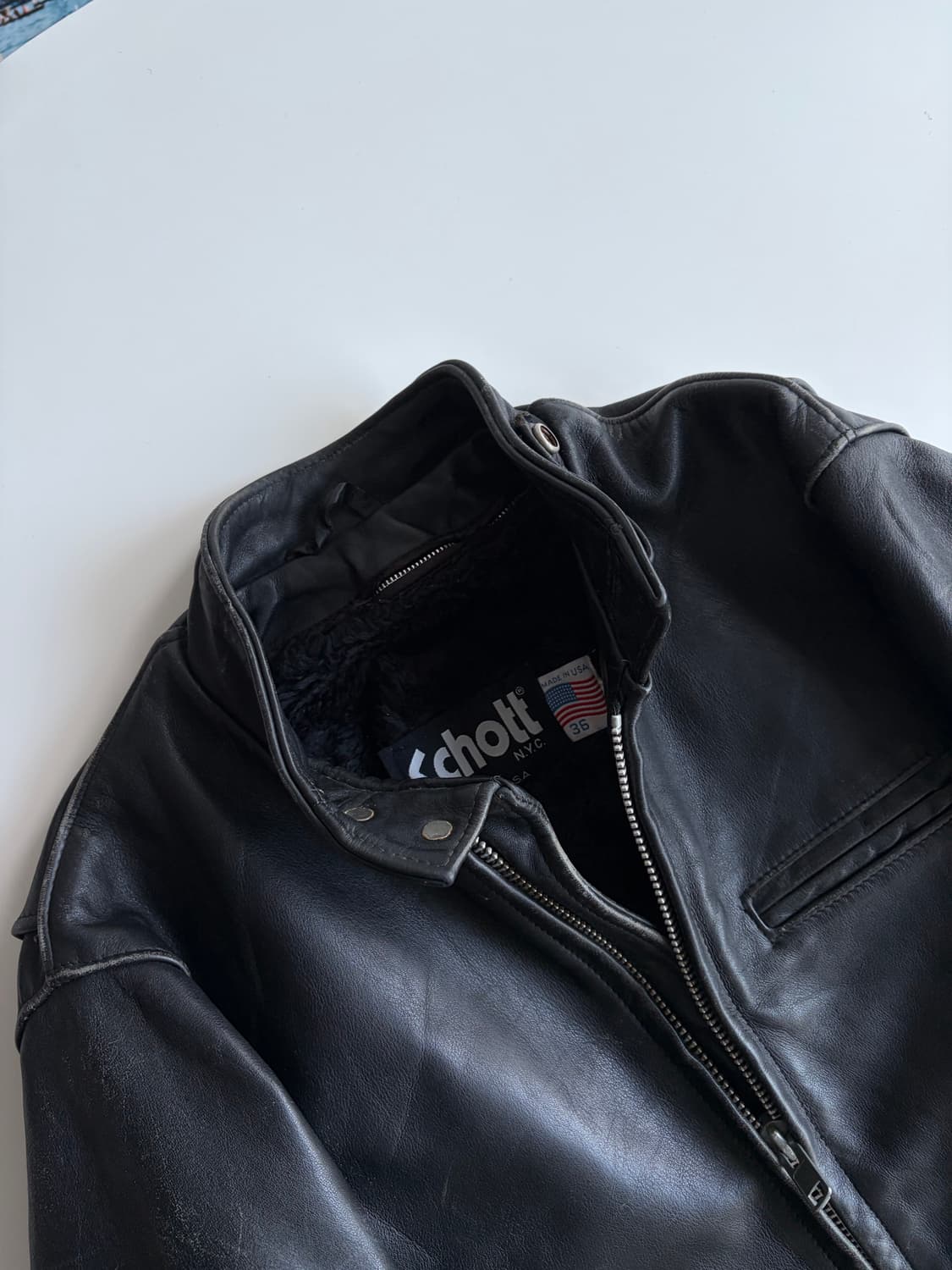 쇼트 싱글 레더 자캣 상품이미지4