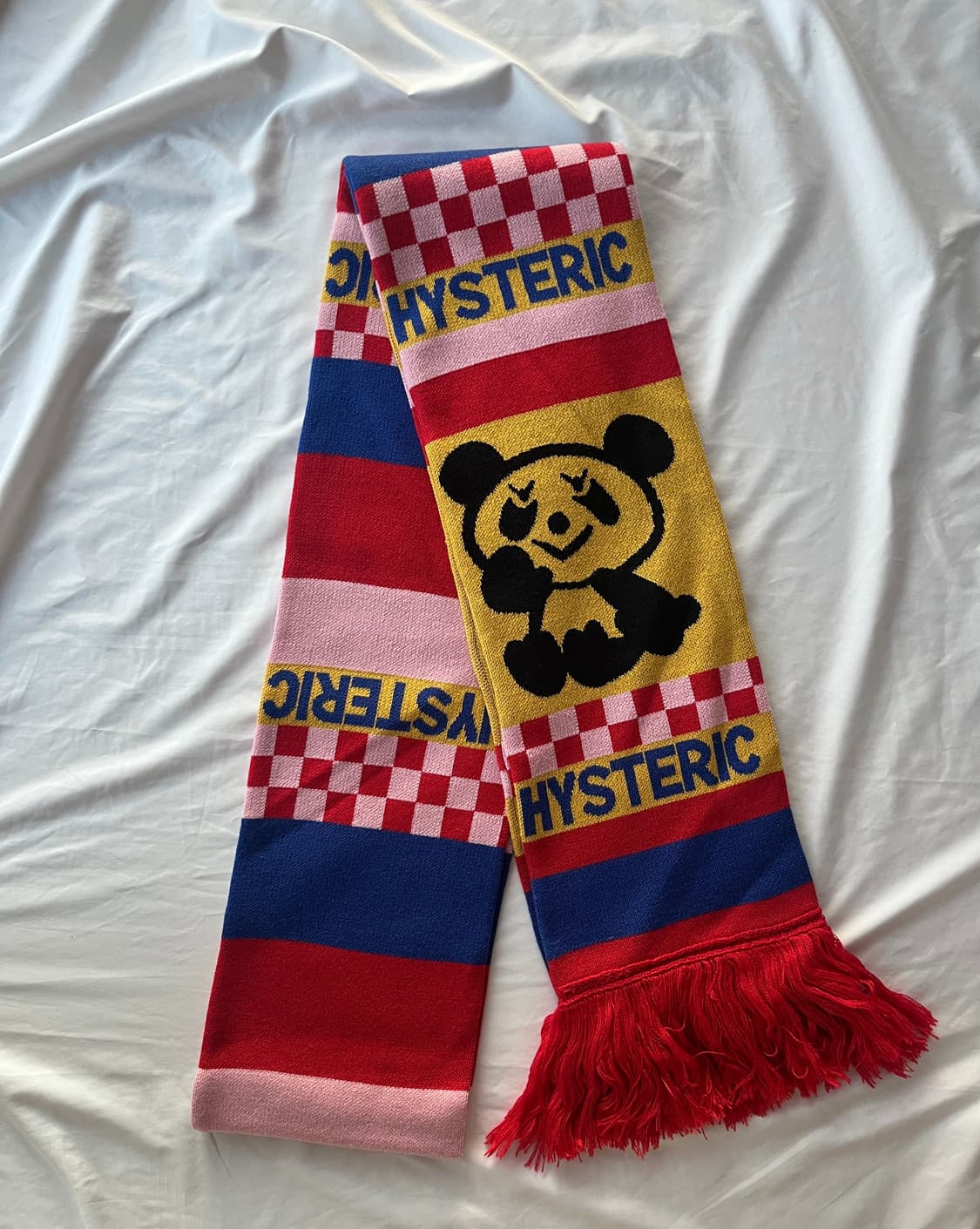 히스테릭 글래머 아카이브 팬더 체커보드 니트 짜임 목도리 머플러 상품이미지6