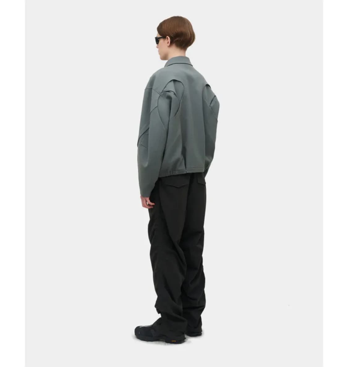 쿠어 트위스트 패널드 울 블루종 자켓 민트 그레이 M 상품이미지2