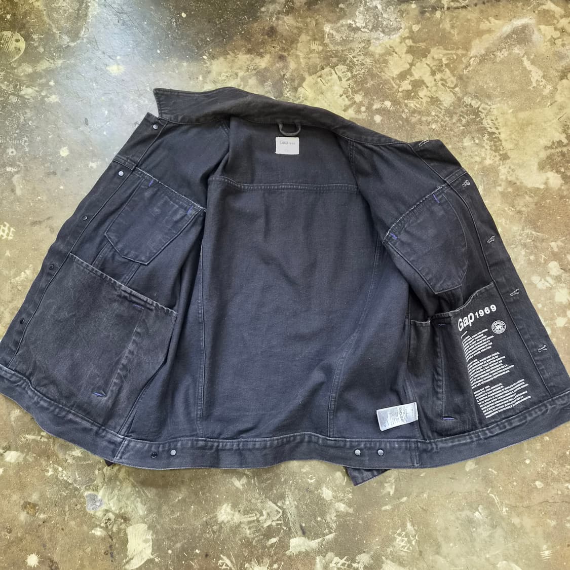 L) GAP 갭 청자켓 흑청 청자켓 블랙 데님자켓 아메카지 워크웨어 상품이미지5