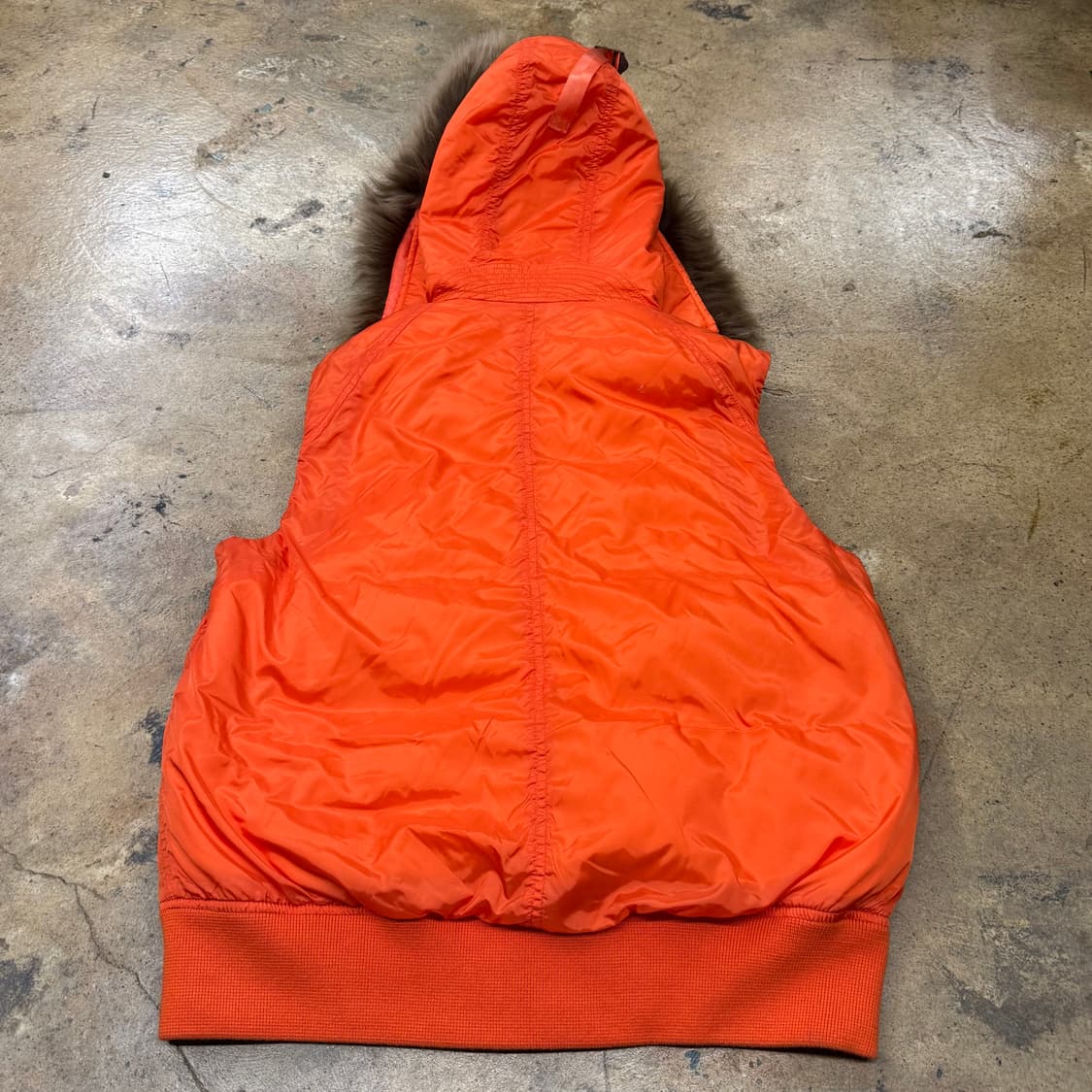 [정품/M] 폴로 랄프로렌 오렌지색 후드 퍼 패딩 조끼 b19 상품이미지3