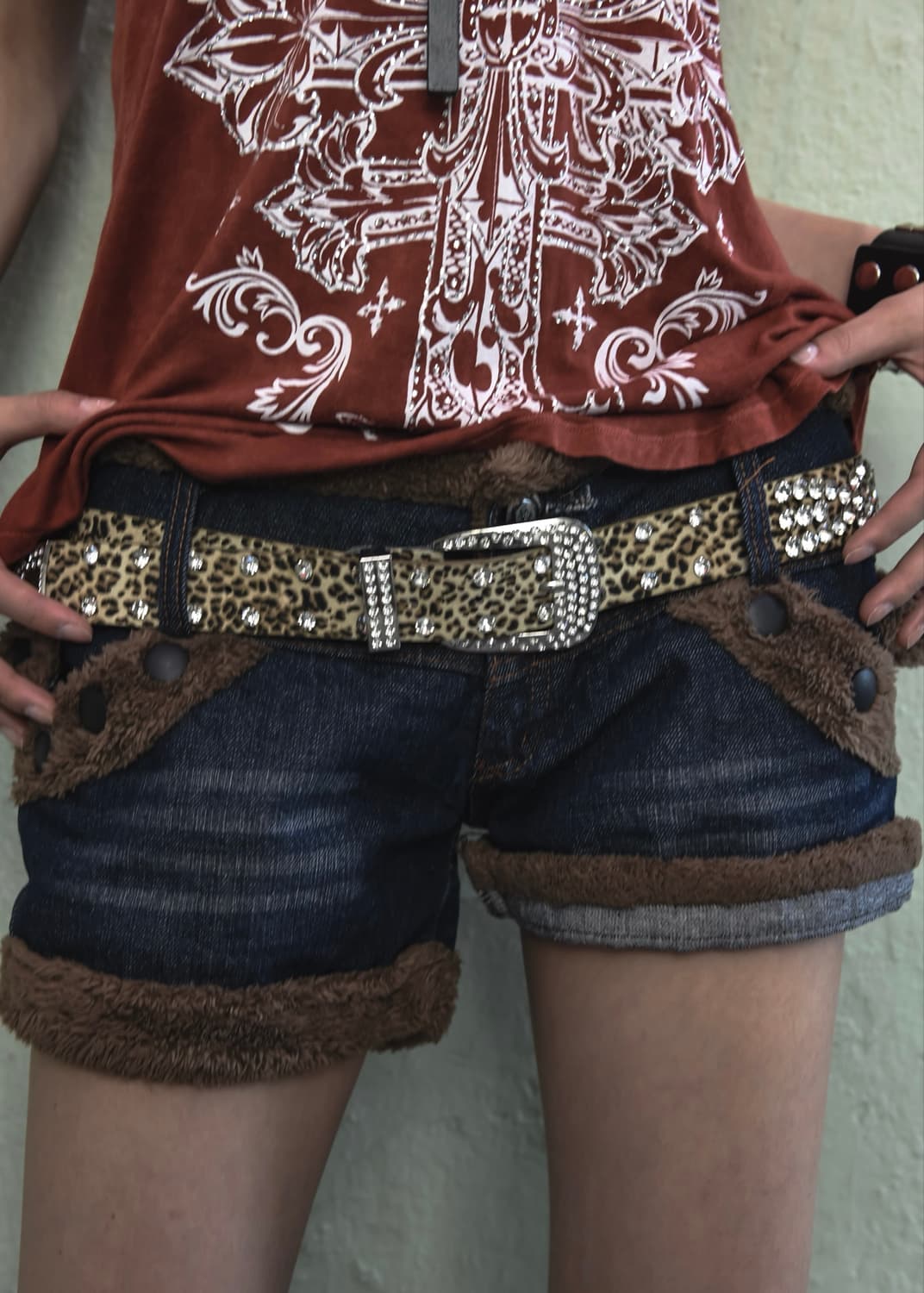 Leopard Beads Detail Belt 상품이미지1