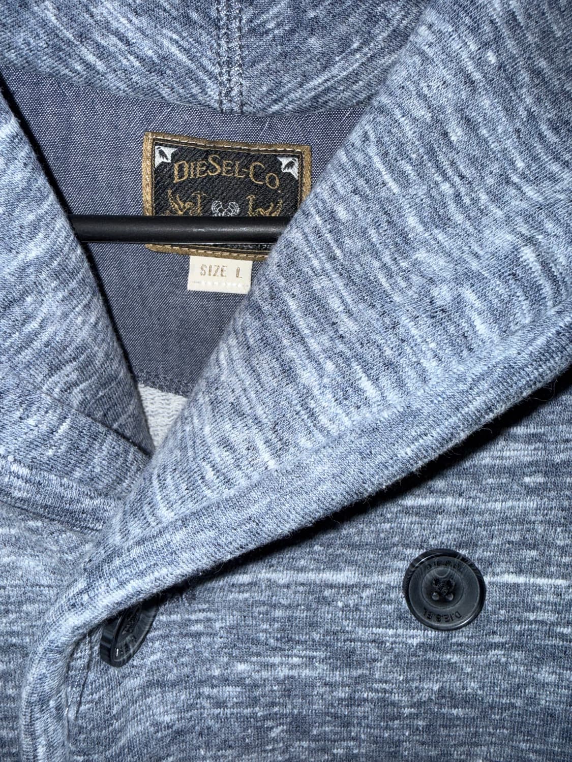 디젤 더블 버튼 숄카라 가디건 (그레이) 상품이미지2