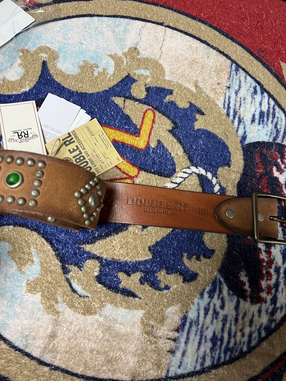 RRL 스터드 러프아웃 레더벨트  상품이미지2