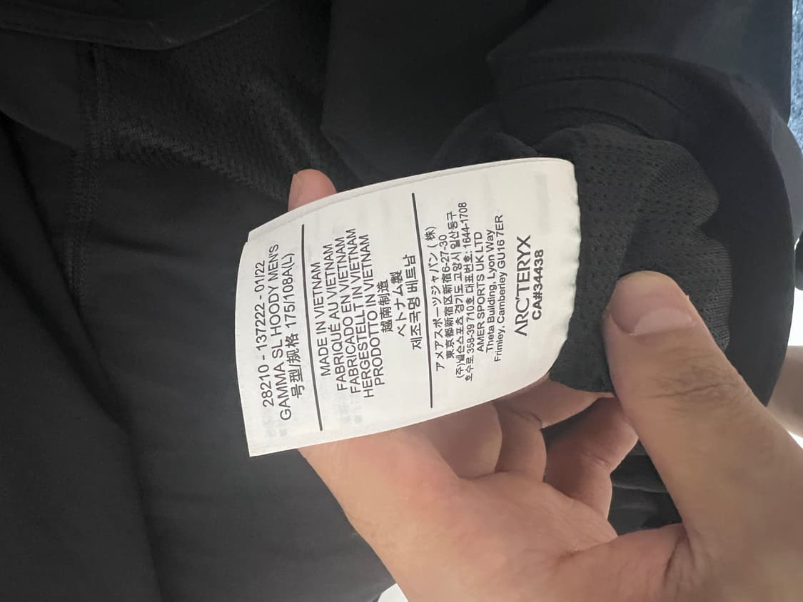 아크테릭스 감마sl 후디 블랙 팝니다 상품이미지3