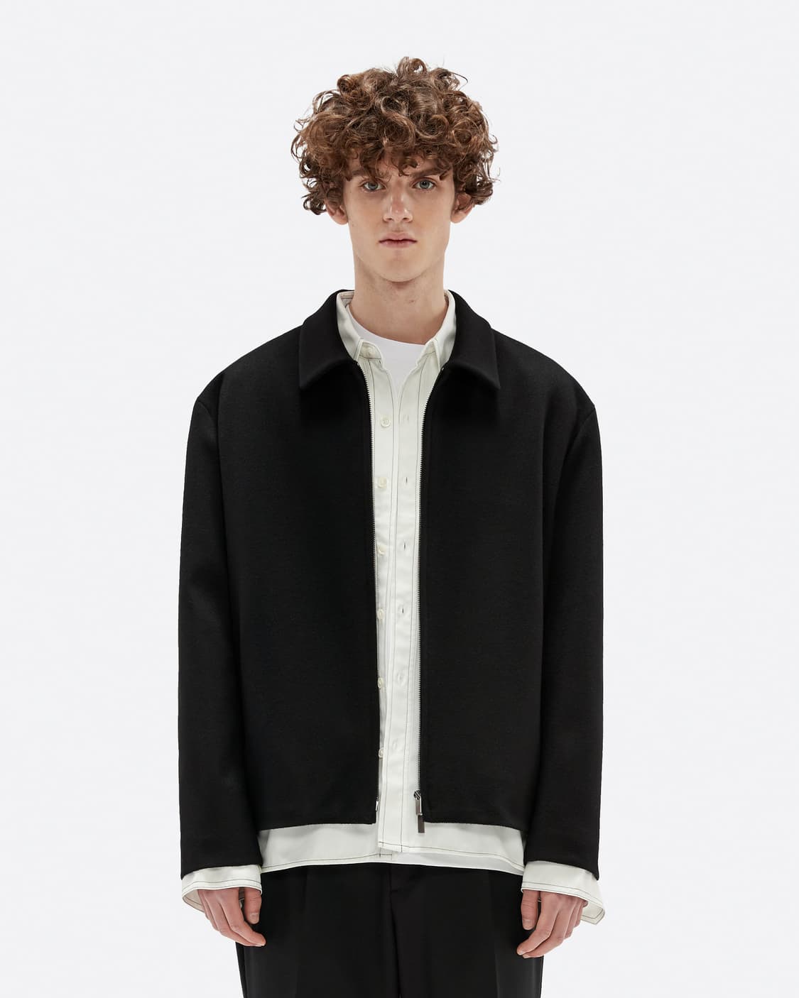 엘무드 미니멀 캐시미어 트러커 자켓 블루종 46 상품이미지1