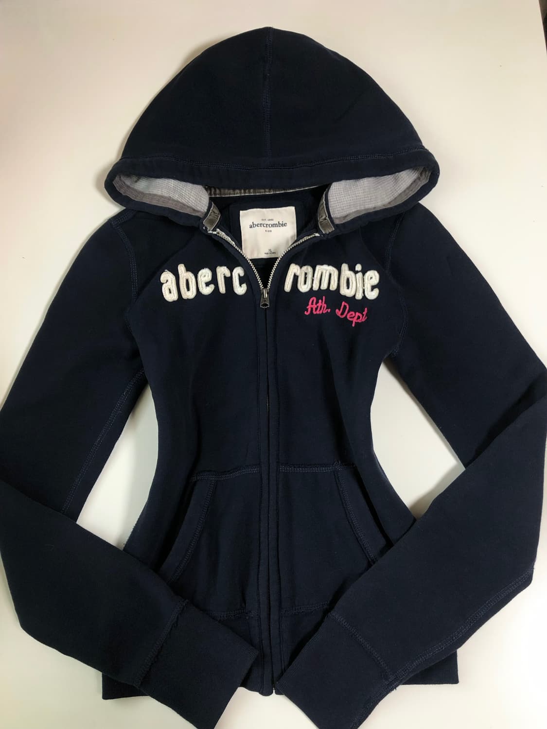 초희귀 대대장 아베크롬비 딱붙핏 후드집업 다크네이비 상품이미지2
