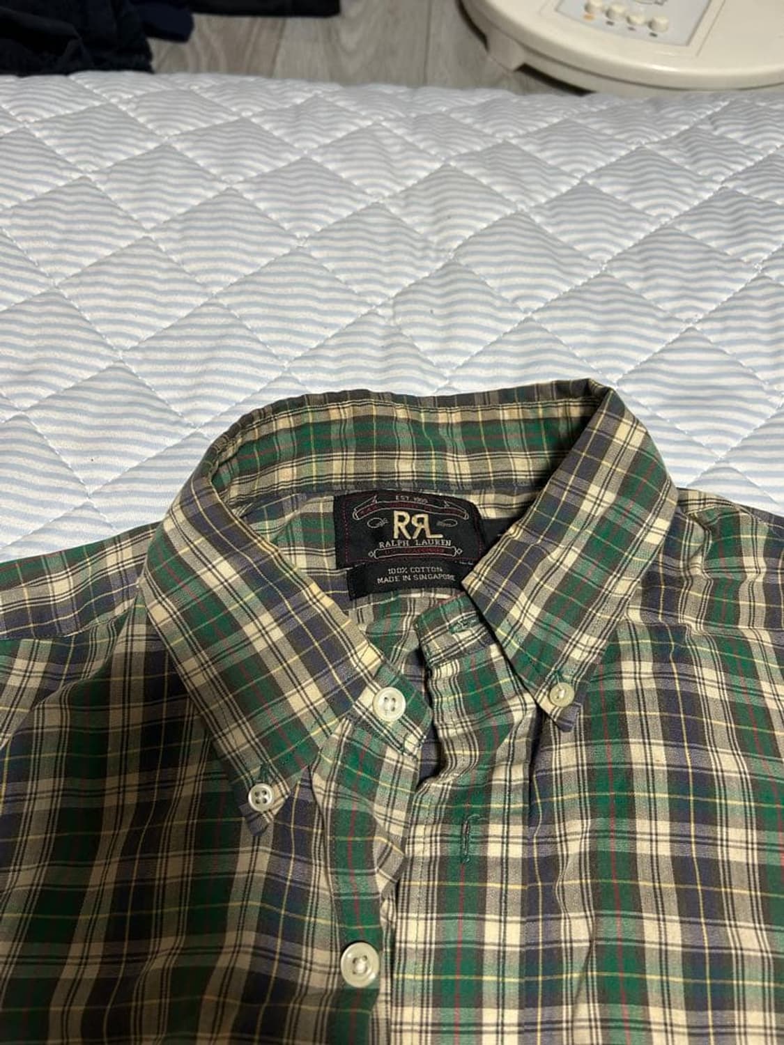 RRL 더블알엘 플래드 체크 반팔 셔츠 그린 상품이미지2