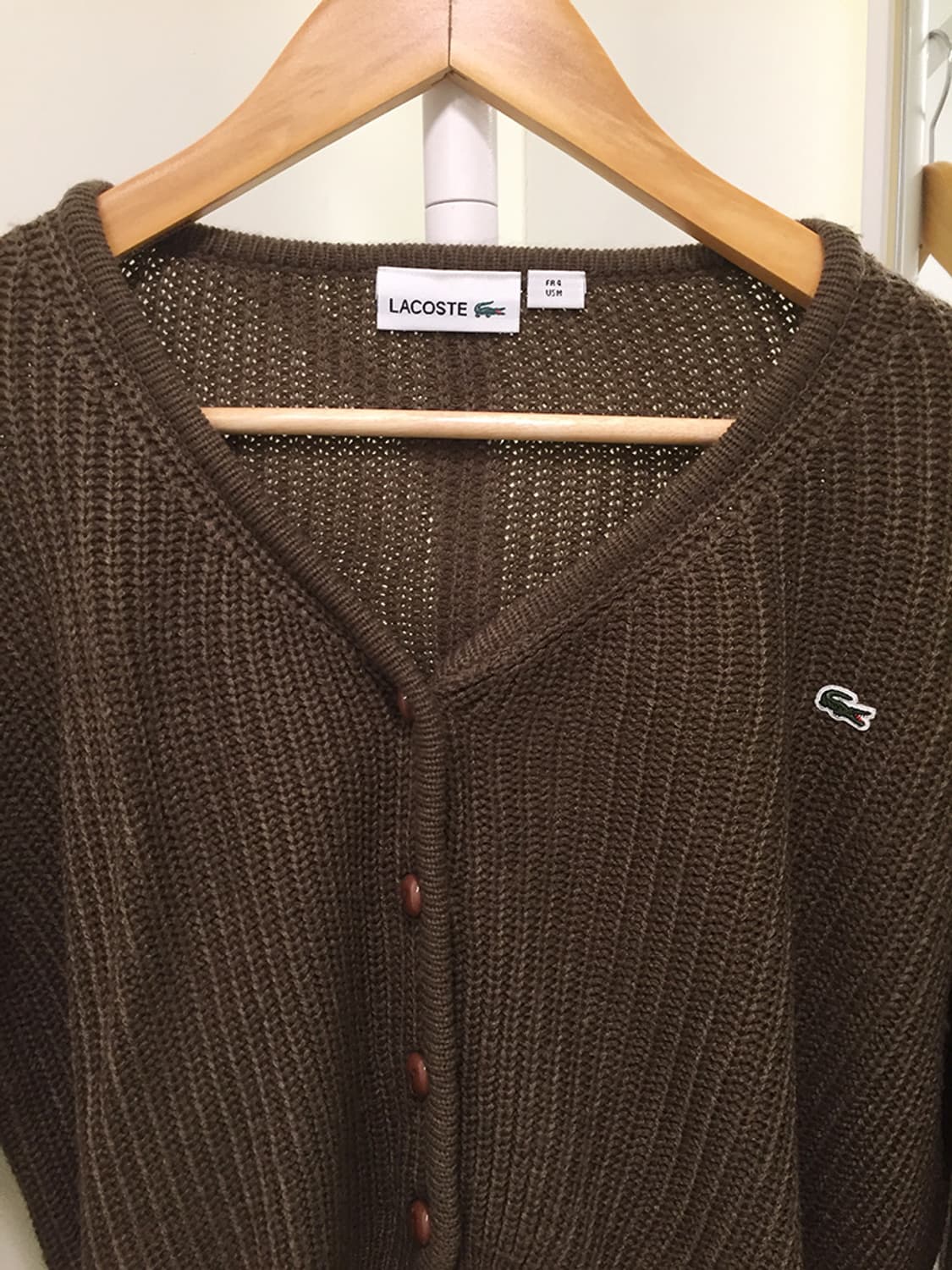 여성 라코스테 V넥 크롭가디건 100 상품이미지4