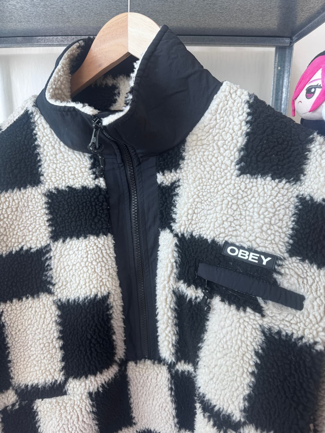 OBEY 양털 후리스 하프집업 상품이미지2