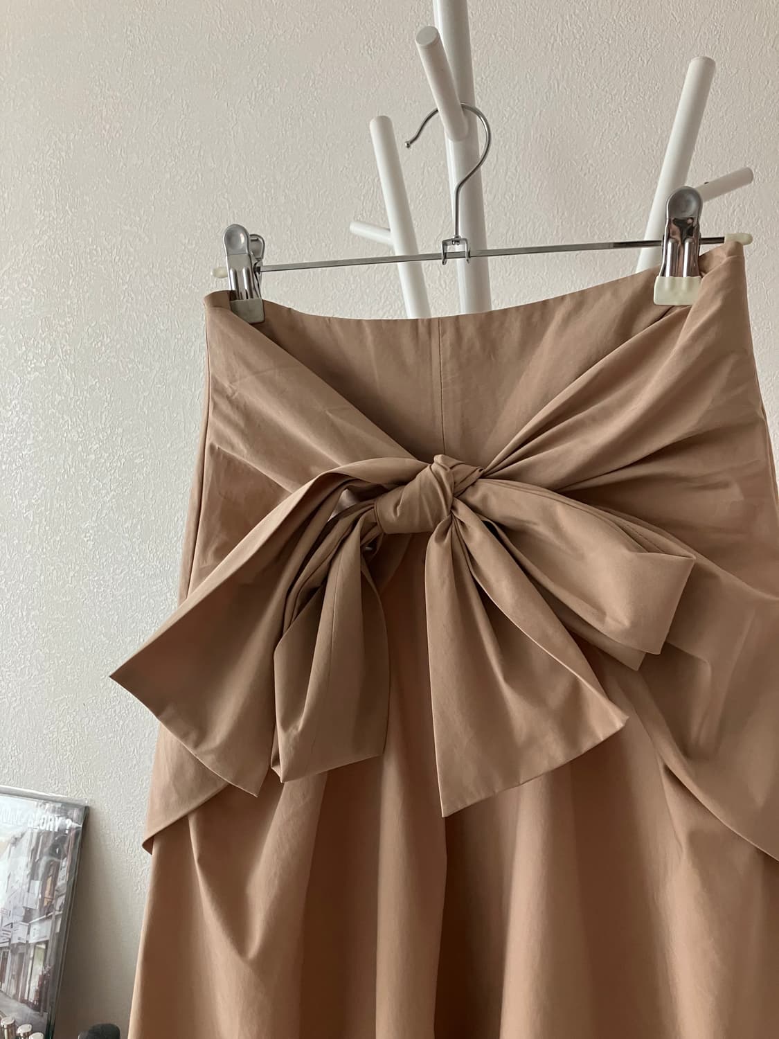 일본빈티지 united arrows 앞리본 면혼방 바스락스커트 상품이미지2