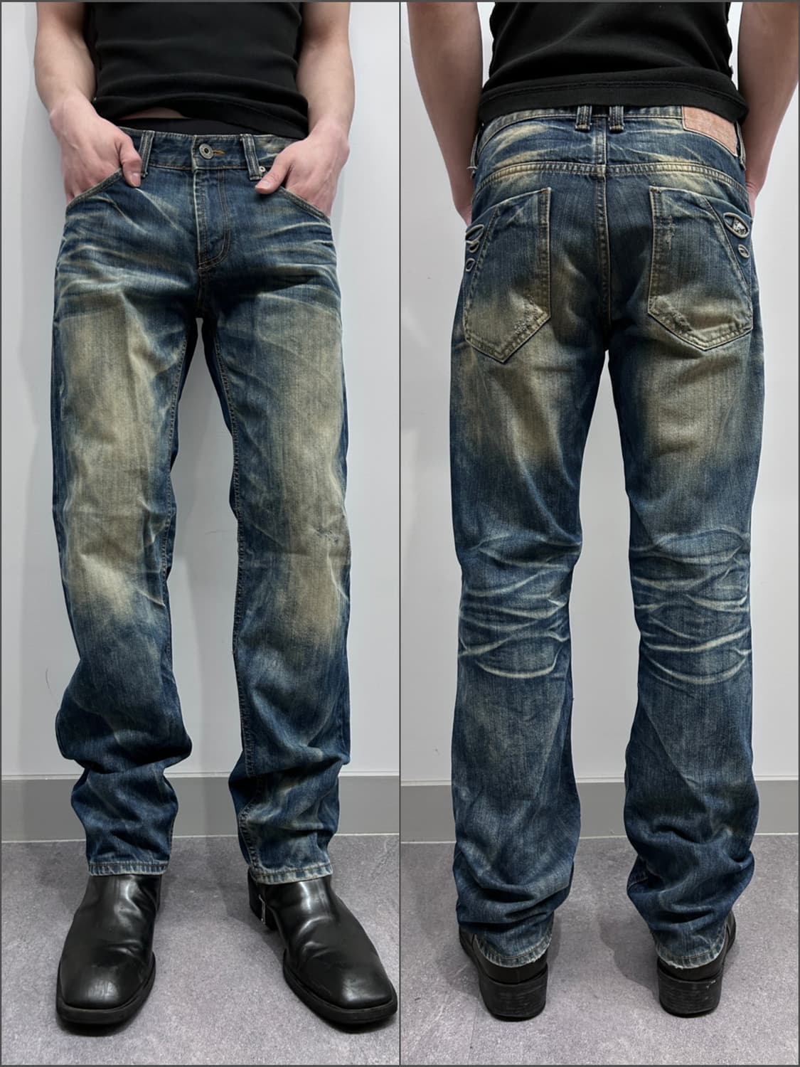 하드 워시드 데님 팬츠 상품이미지1