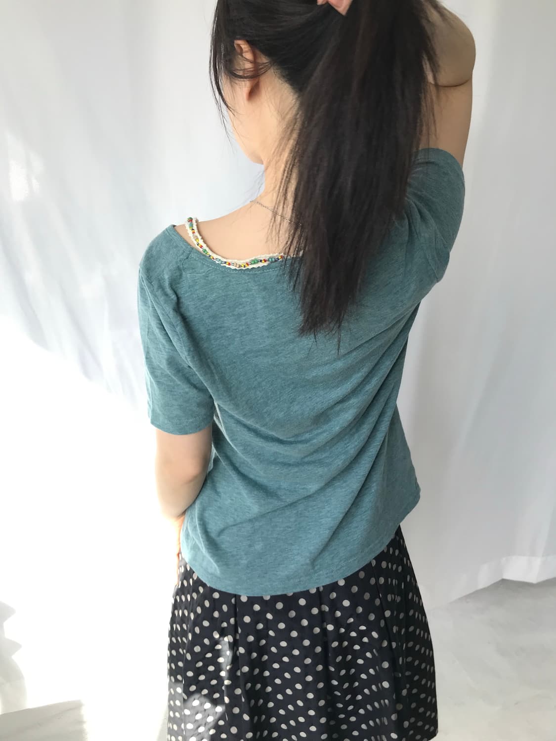 블루 비즈 티셔츠 상품이미지4