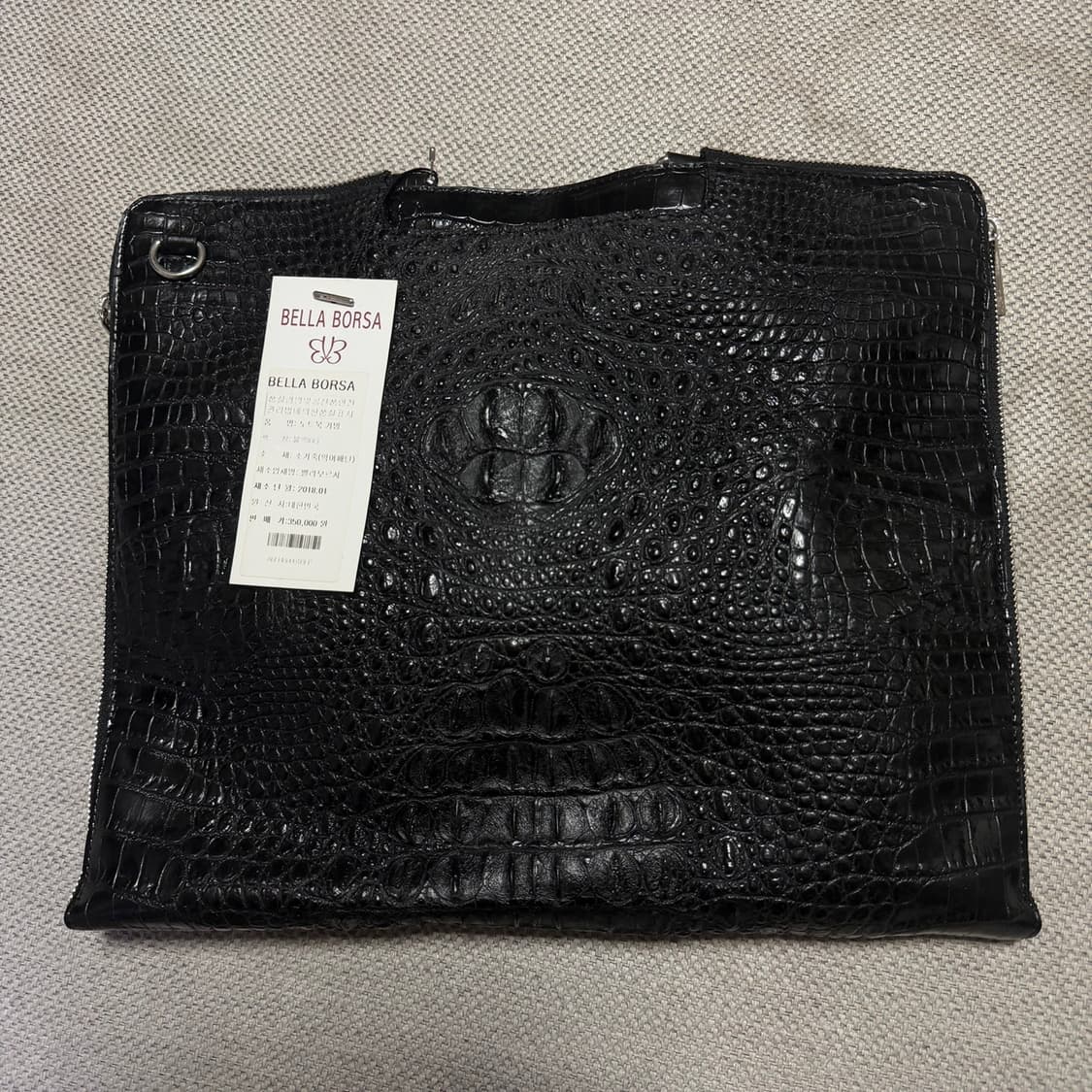 벨라보르사 소가죽 악어패턴 노트북 백 상품이미지2