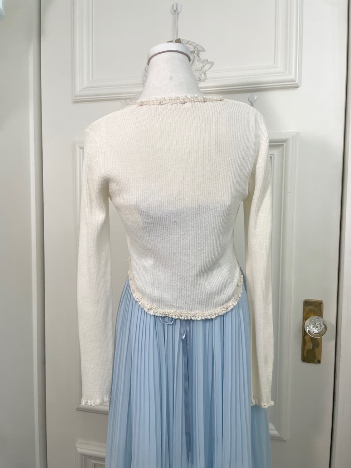 LEST ROSE ivory beads point bolero cardi 상품이미지5