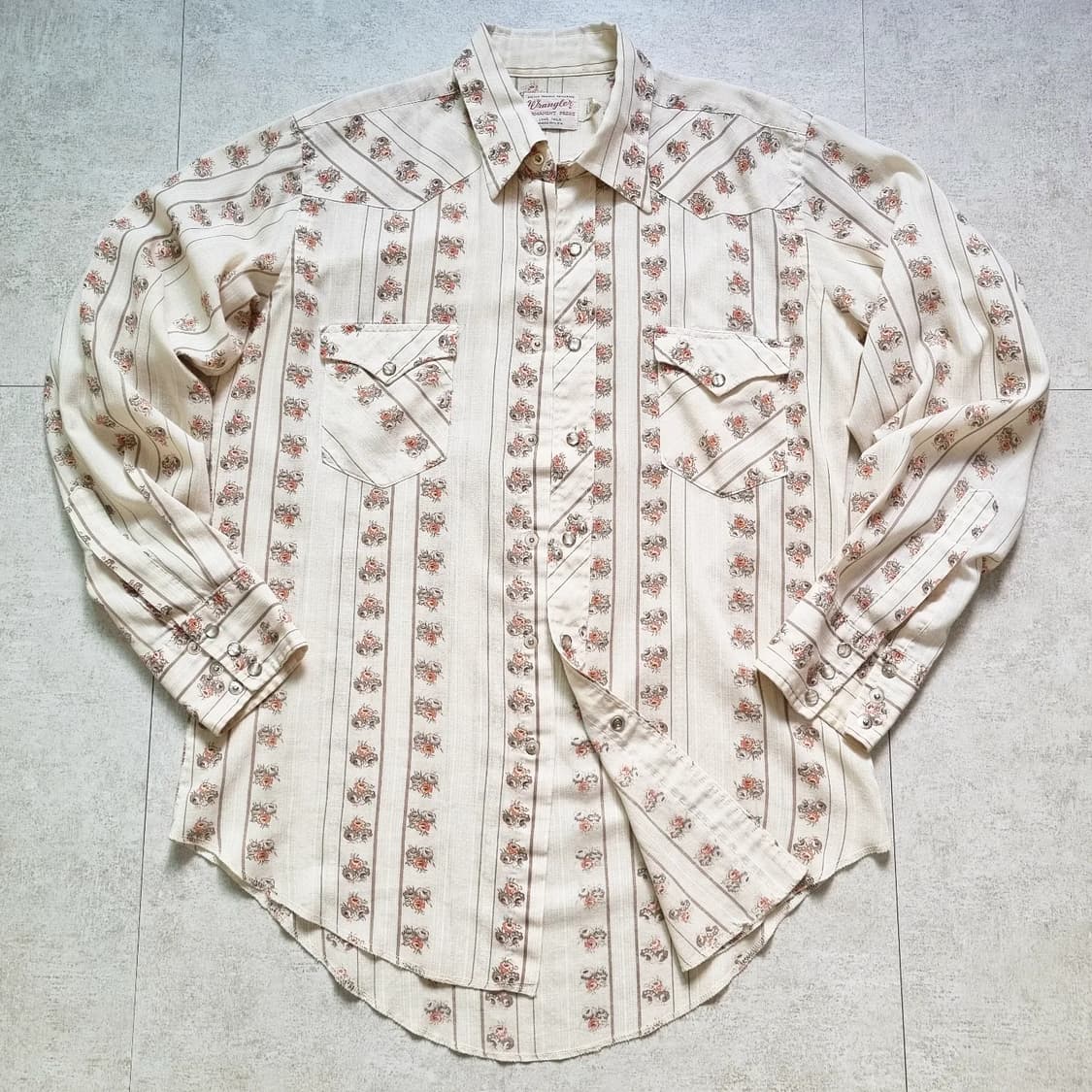 70s USA 랭글러 웨스턴 셔츠 16, L sz 상품이미지1