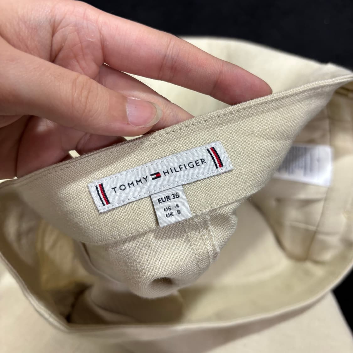 우먼M 타미힐피거 아이보리 린넨 스커트 상품이미지5