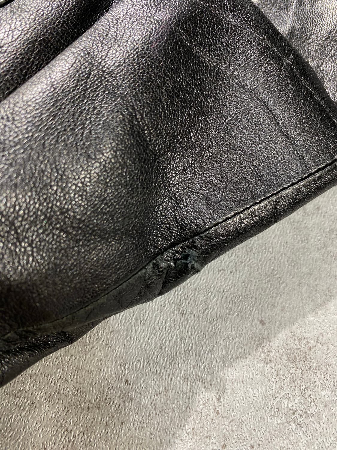 [105]90s Indian 블랙 덕다운 라이닝 양가죽 봄버자켓 상품이미지8