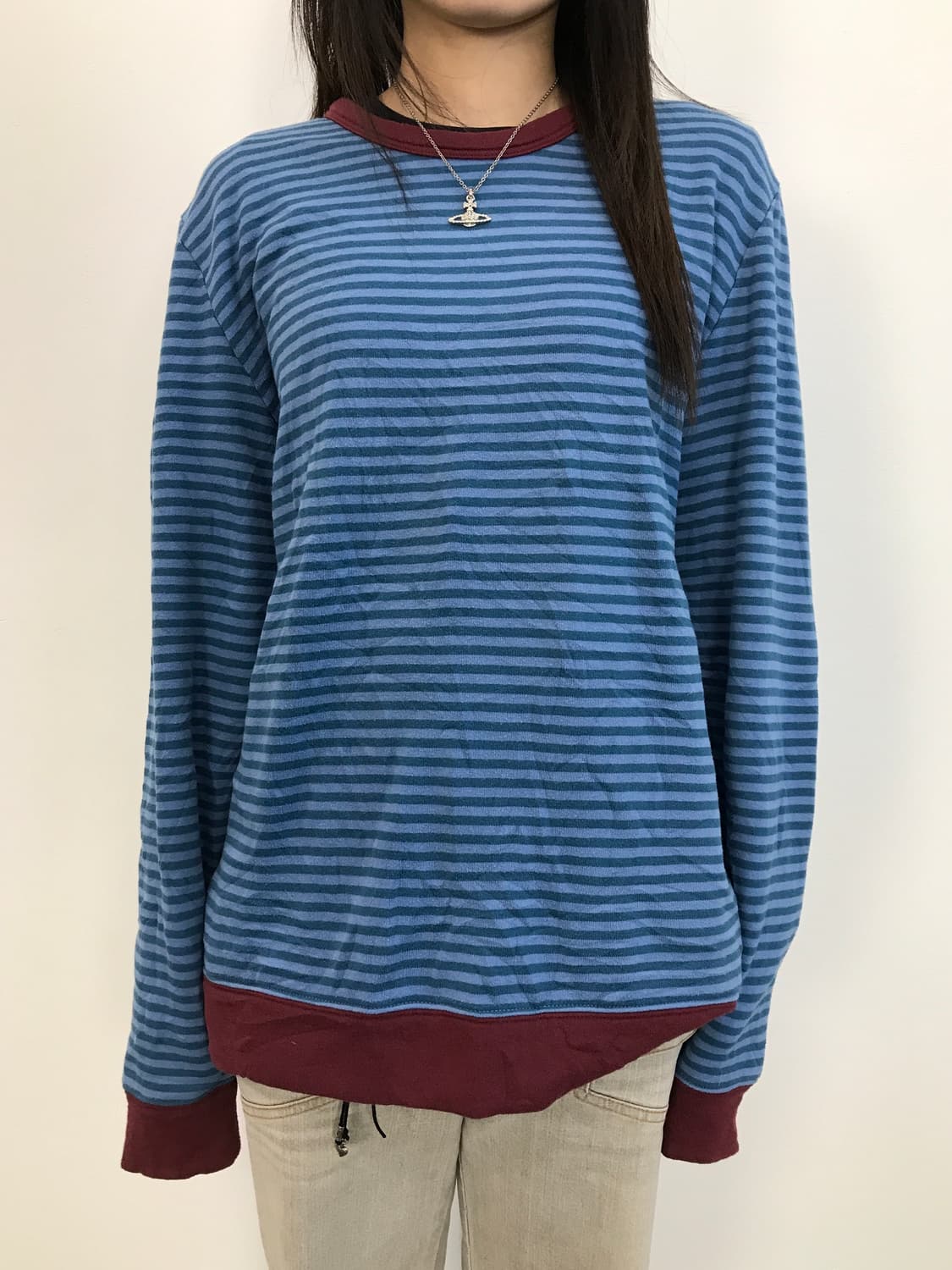 Obey Striped Crewneck Sweatshirt 상품이미지2