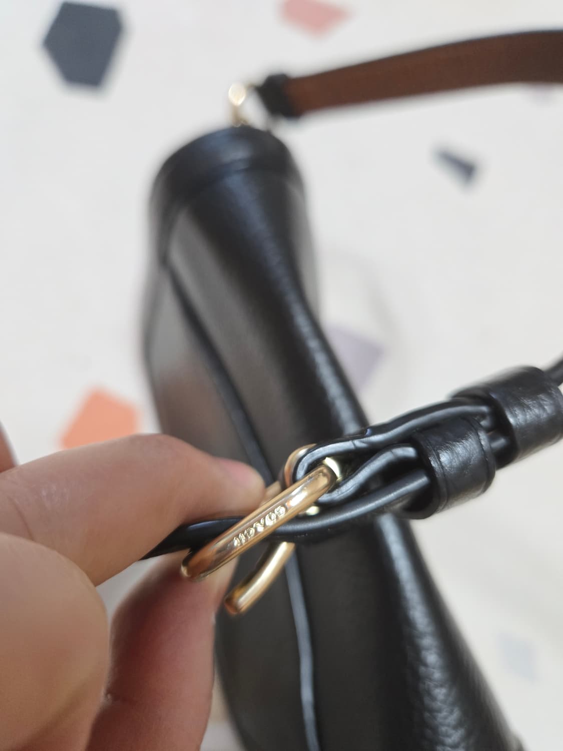 코치 여성 홀스 앤 캐리지 새들 백 블랙 검정 크로스백 상품이미지5