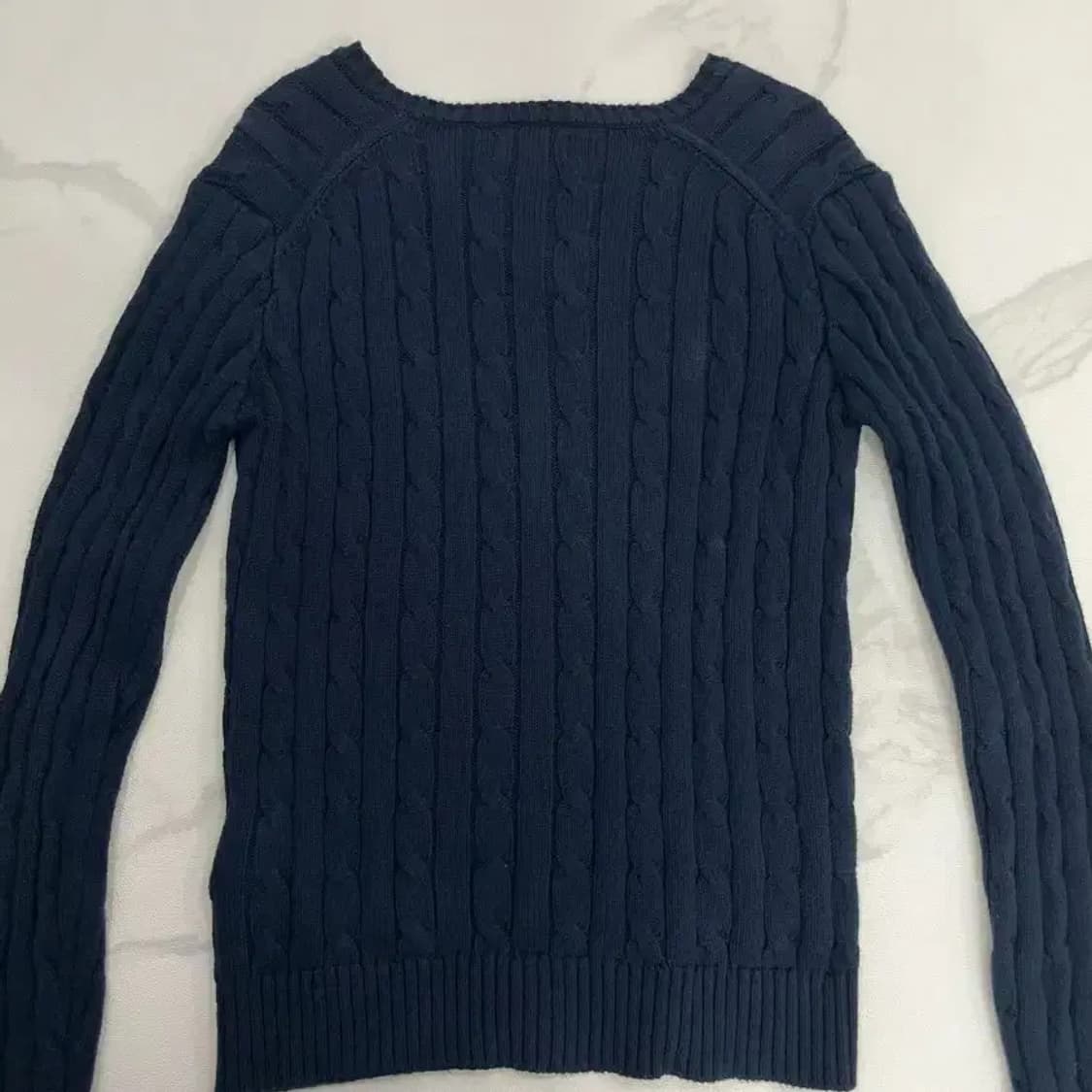 [정품] 폴로 랄프로렌 여성 슬림핏 케이블 니트 브이넥 S 상품이미지4