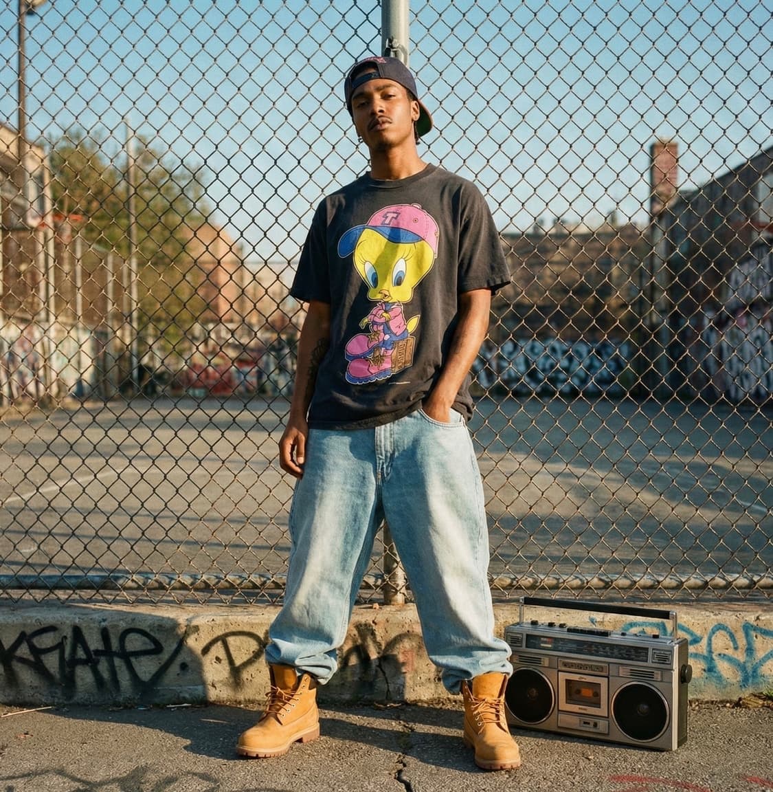 90s 워너브라더스 트위티 '힙합 키드'- XL 상품이미지9