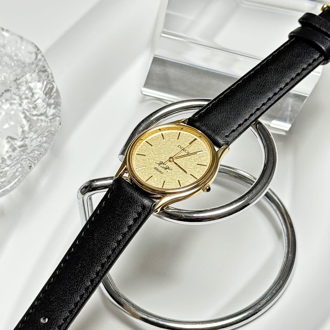 80's90's 세이코 빈티지 돌체 골드 텍스처 드레스 워치 상품이미지8