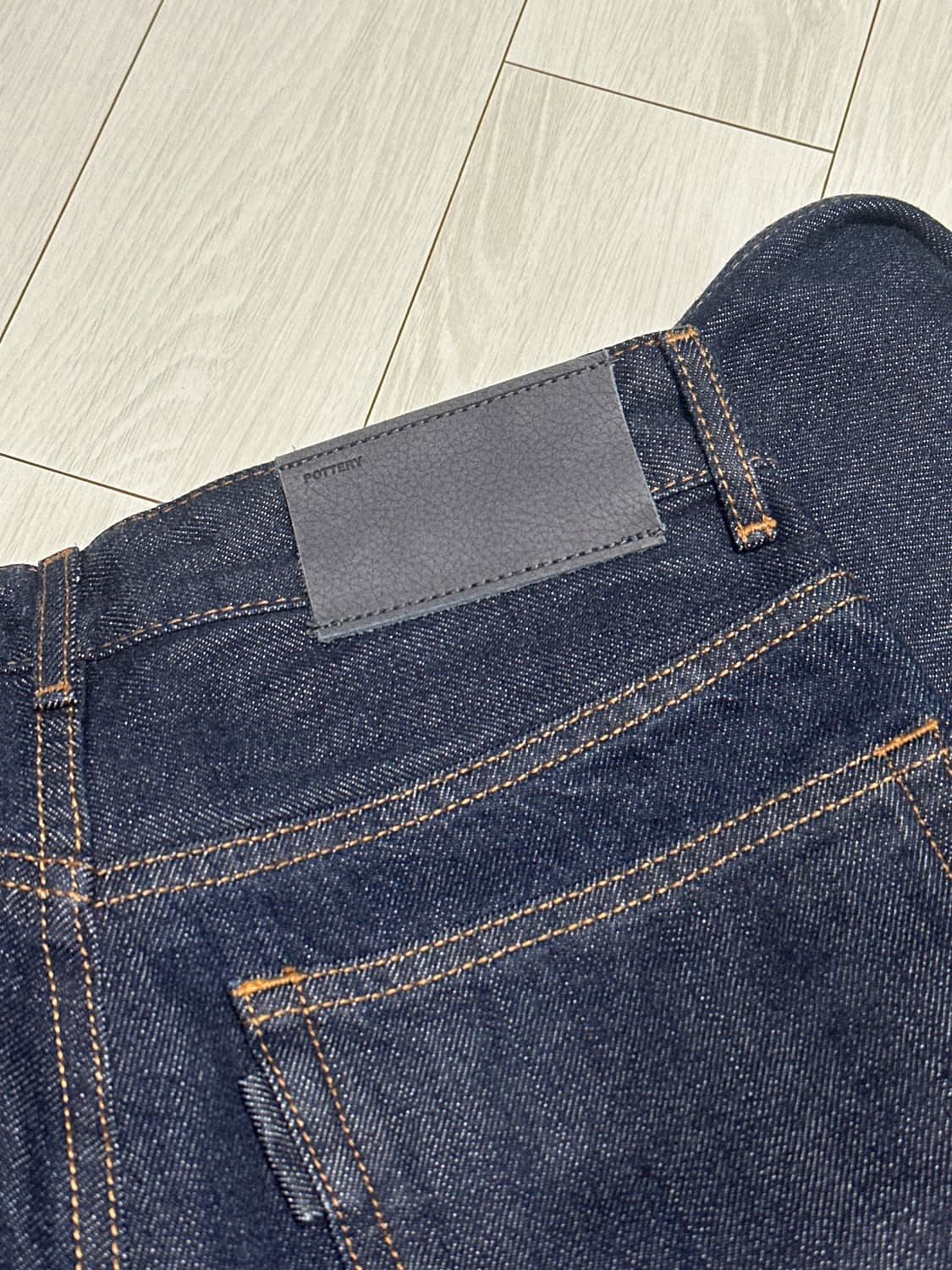 포터리 우먼 세미 와이드 데님 인디고 상품이미지3