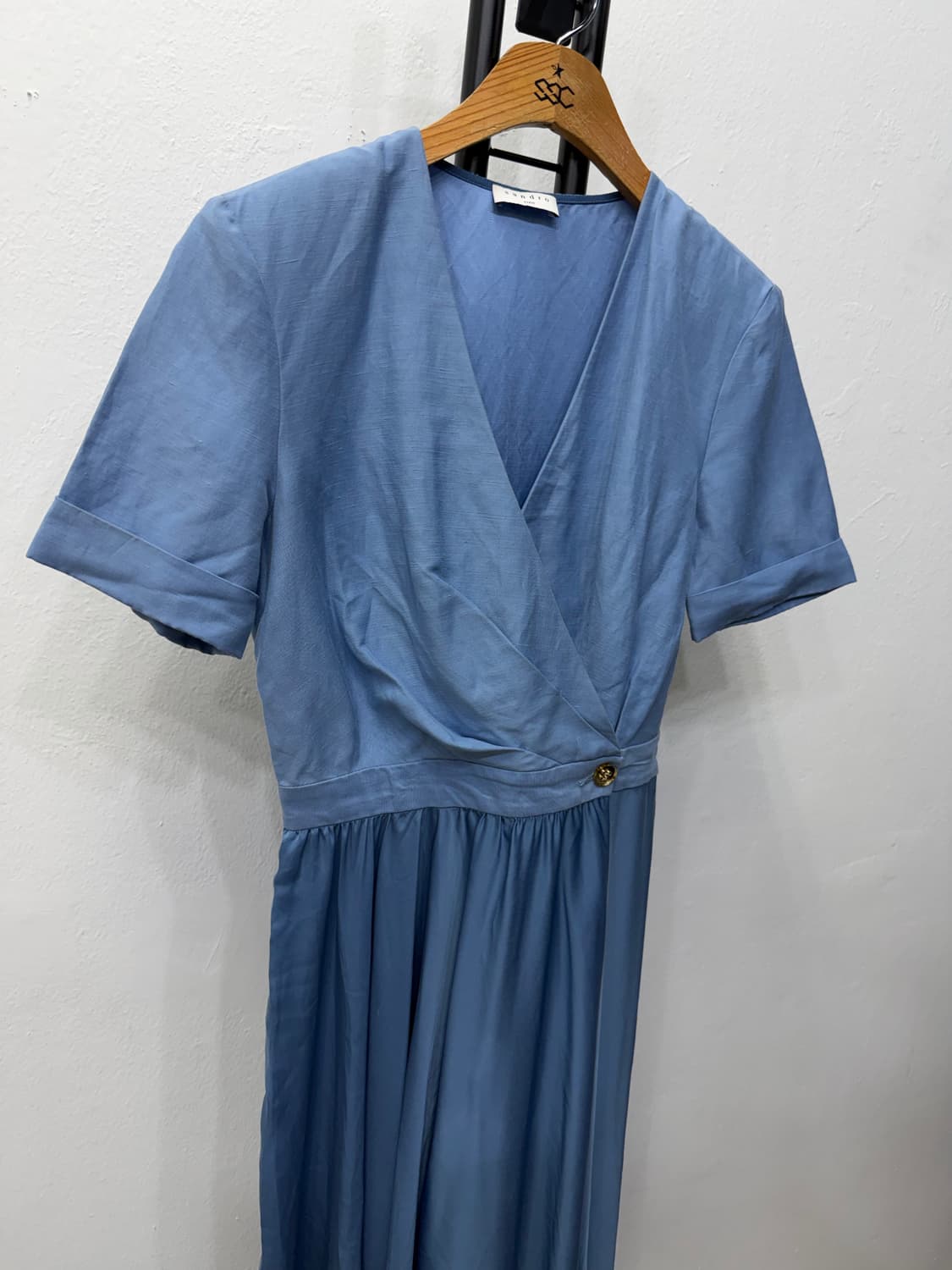 정품) 산드로 블루 랩 스타일 원피스 36 상품이미지2