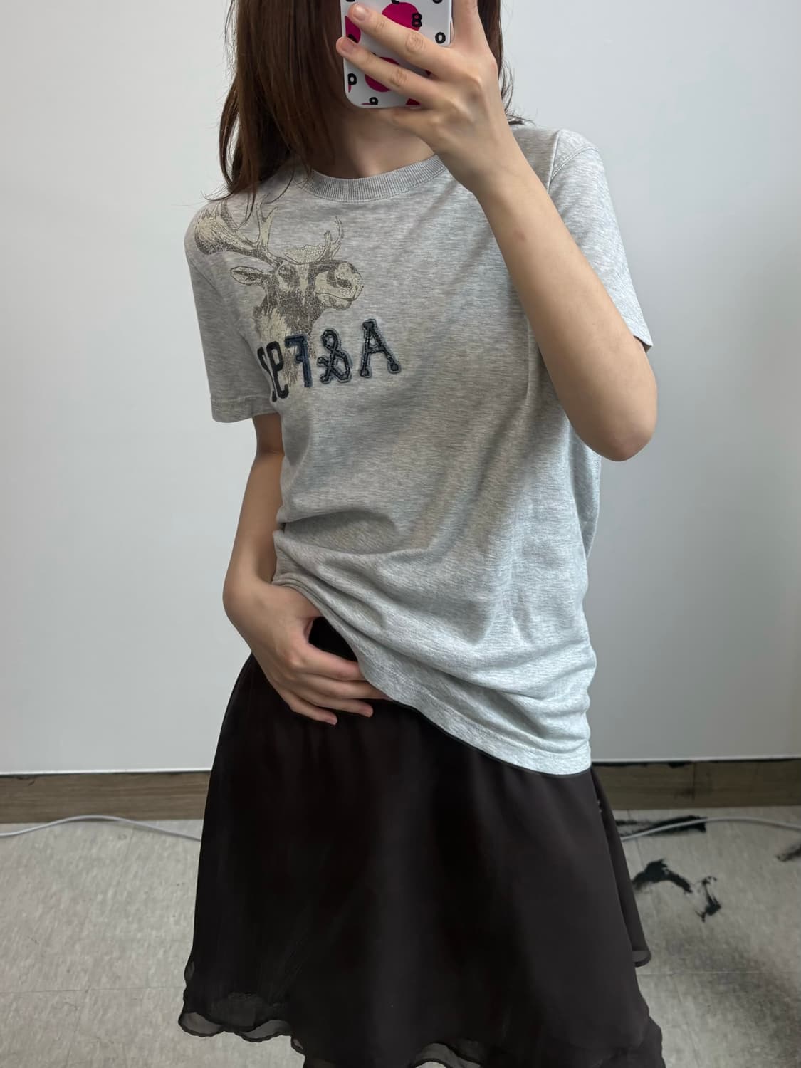 아베크롬비 순록 그레이 반팔 티셔츠 상품이미지1