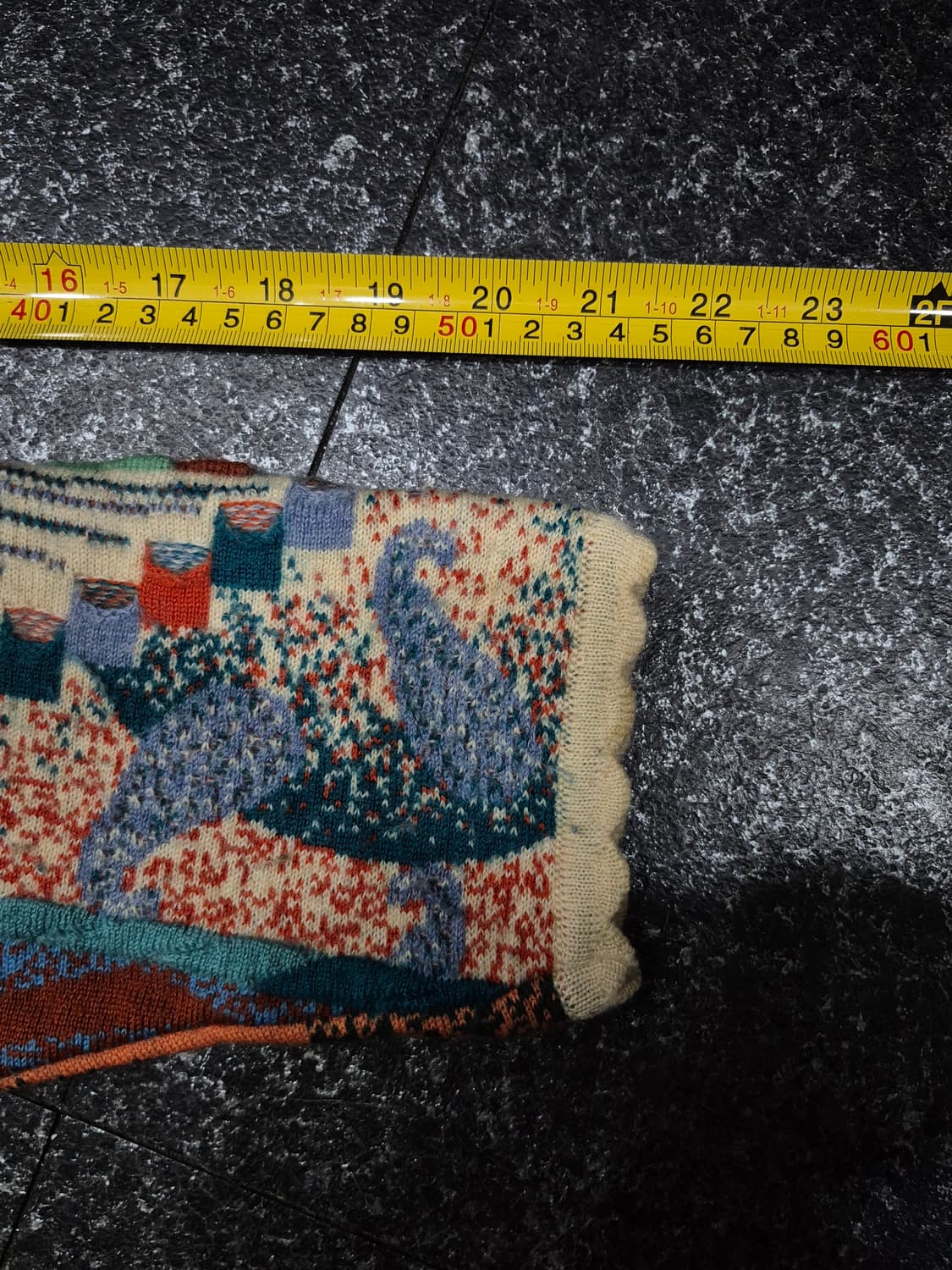 GECCU 게쿠 아이보리 멀티컬러 에스닉패턴 울100 니트 가디건 상품이미지7