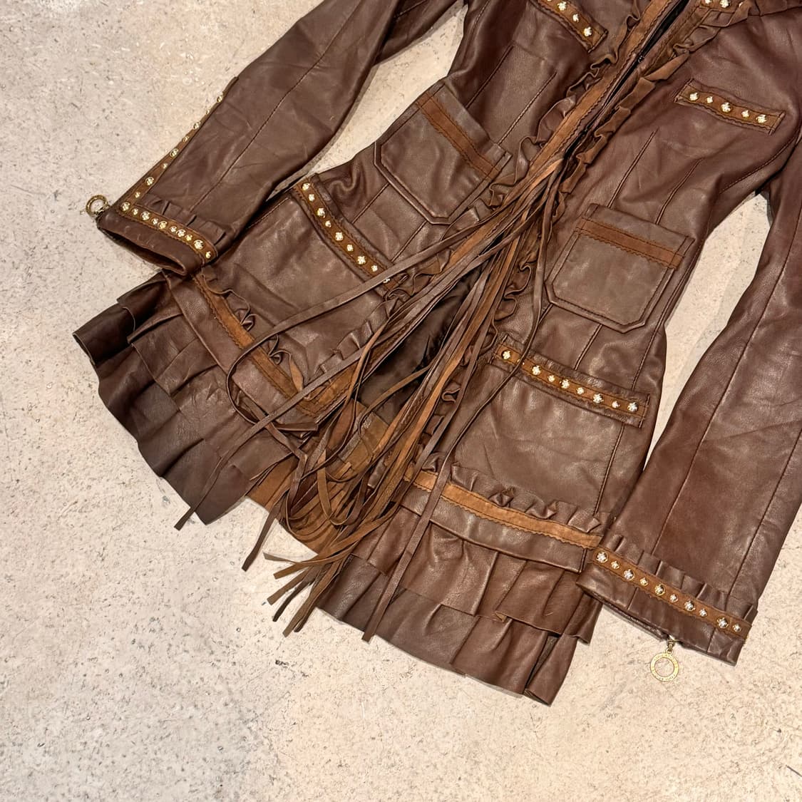 스터드 양가죽 자켓 상품이미지5