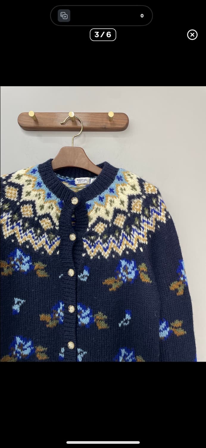 빈티지 노르딕패턴 니트 가디건 A2934 상품이미지3