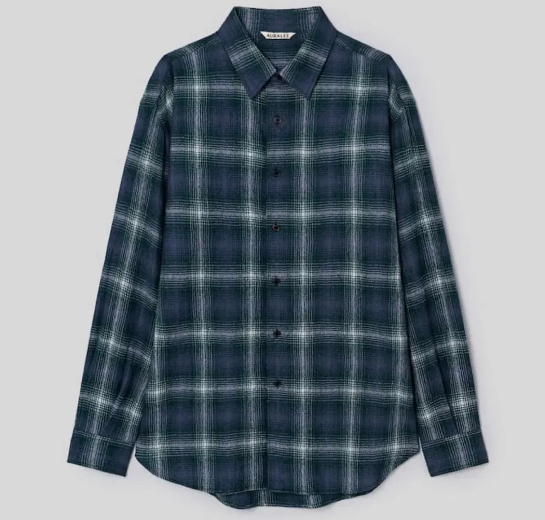 [5] AURALEE AIRY WOOL CHECK SHIRT 상품이미지1
