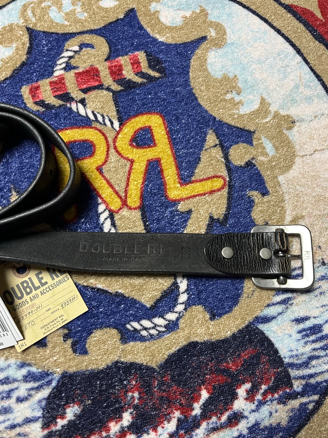 RRL 핸드버니시 레더 벨트 블랙 상품이미지3