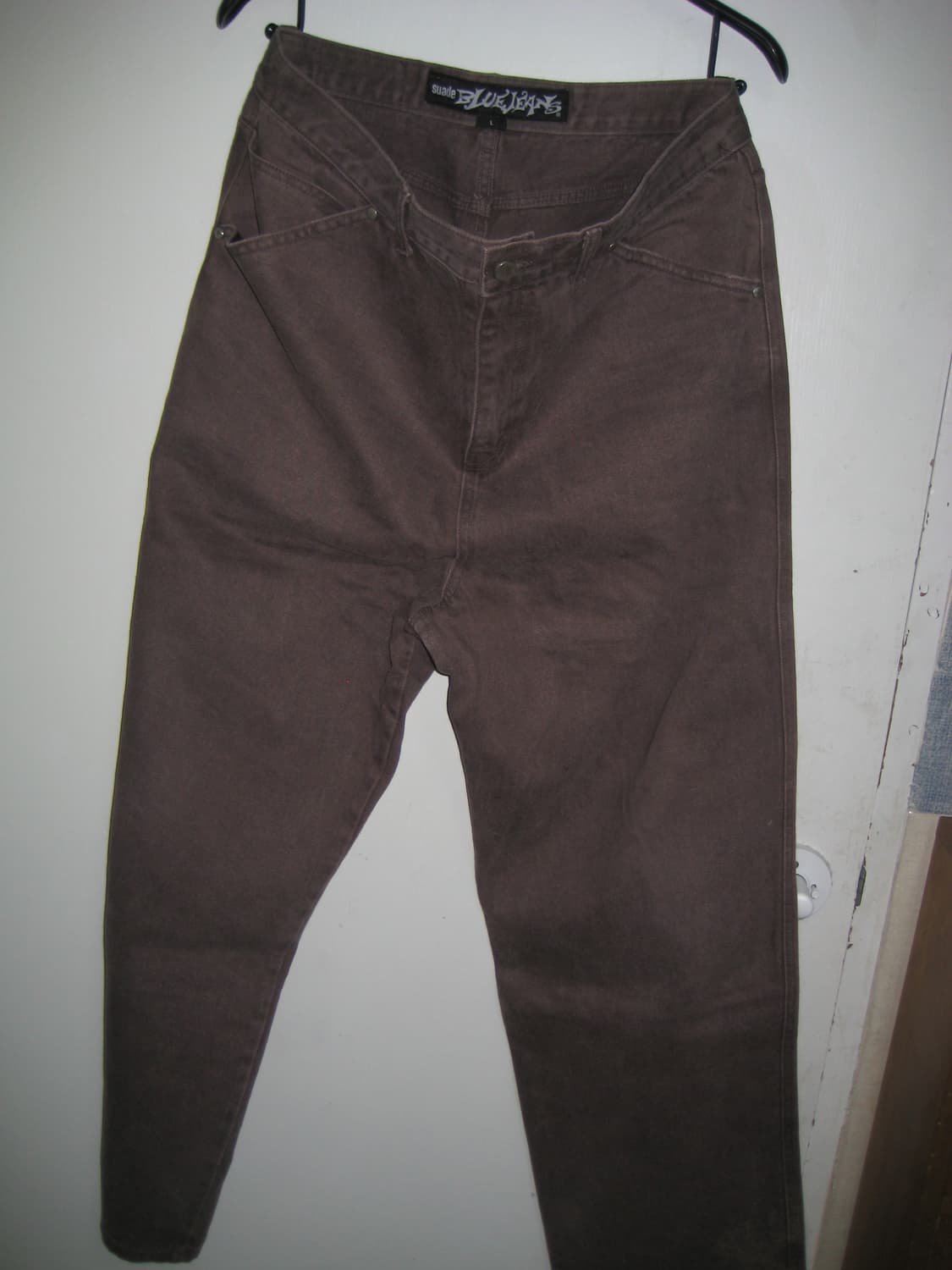 Suade 데님 자수 팬츠 브라운 스웨이드 라지 상품이미지3