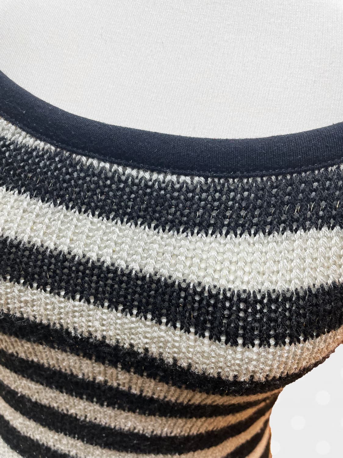 스트라이프 리본 니트 반팔탑 상품이미지3