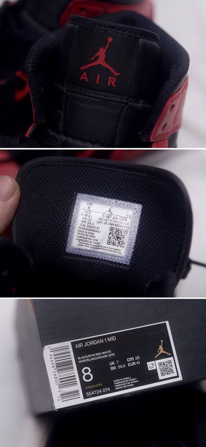 신품급) 나이키 에어 조던1 미드 브레드밴드 (US8 / 255-260) 상품이미지10