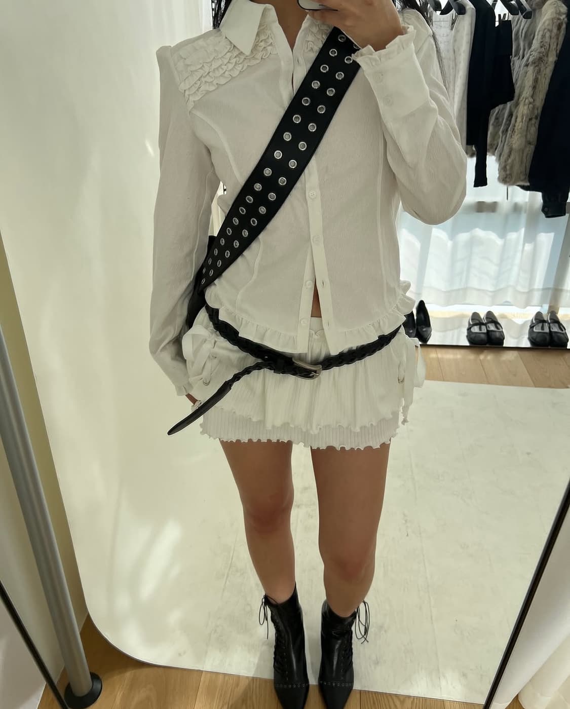 쓰리타임즈 빈티지 프릴 셔츠 상품이미지2